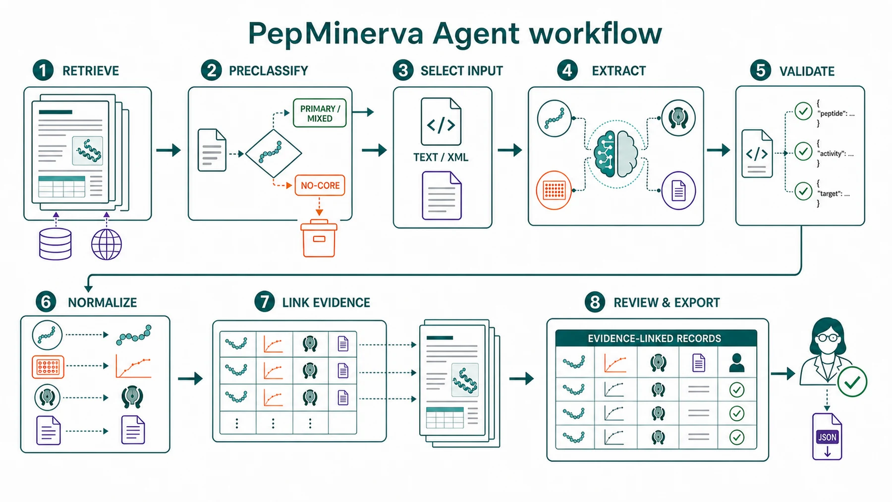PepMinerva — 文献から治療用ペプチドのエビデンスを抽出
